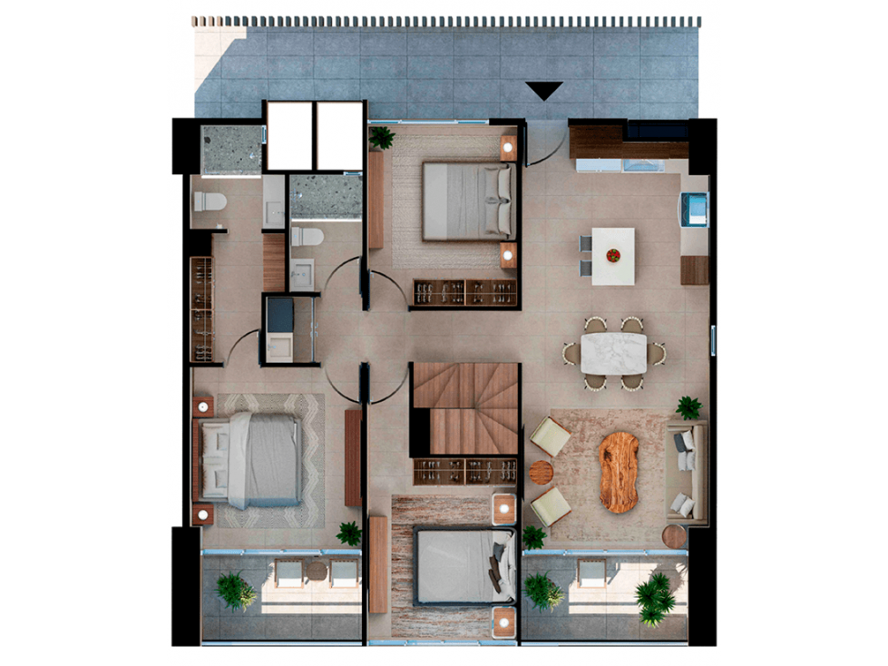 PENTHOUSES EN VENTA DE 3 RECAMARAS MODELO PH-BRISA