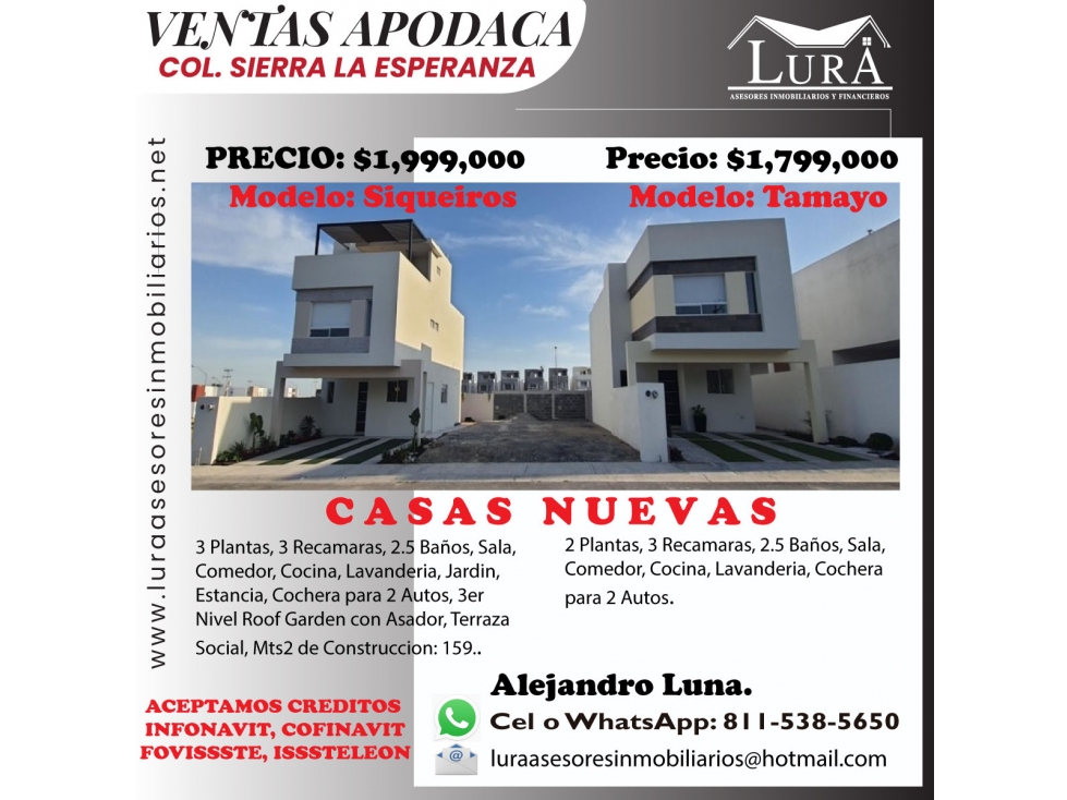 VENTA - APODACA, COL. SIERRA LA ESPERANZA (PRIVADA).