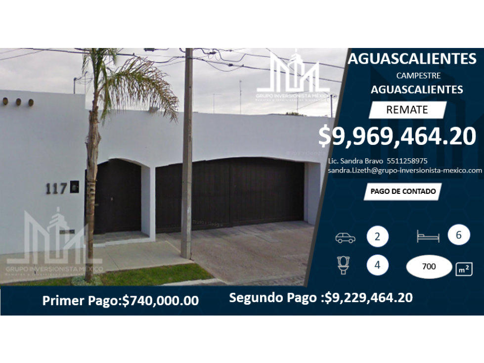 REMATE!! $ $9,969,464 LUJOSA CASA EN AGUASCALIENTES