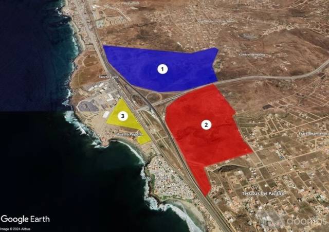 Venta de 3 Terrenos Industriales de 120HA en Popotla, Rosarito.