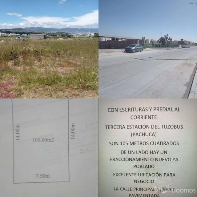 Terreno Planito, Todos Servicios, Escriturado, Entrando a Pachuca 