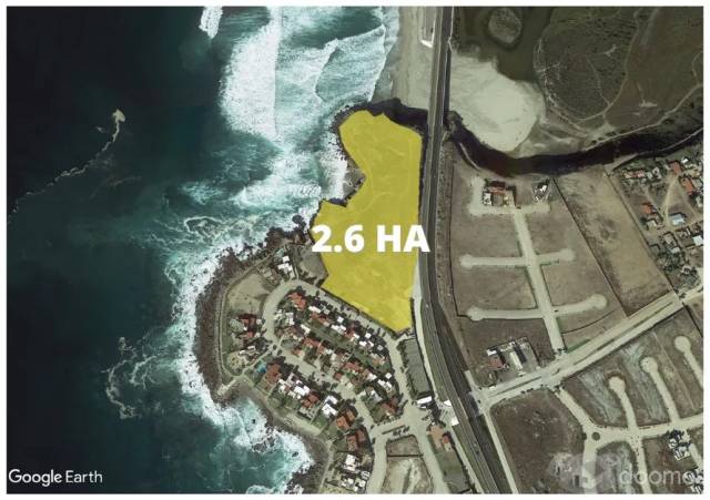 Terreno frente al mar de 2.6HA en Venta, La Misión, Ensenada