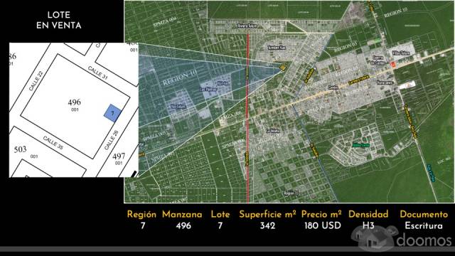 Lote de 342m2 Col. Tumben Kaa