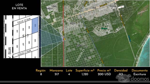 Lote sobre 5a Avenida en Tulum