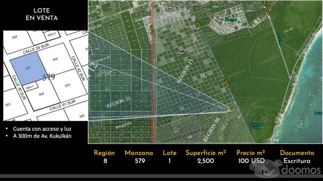 Terreno de 2,500m2 Tulum