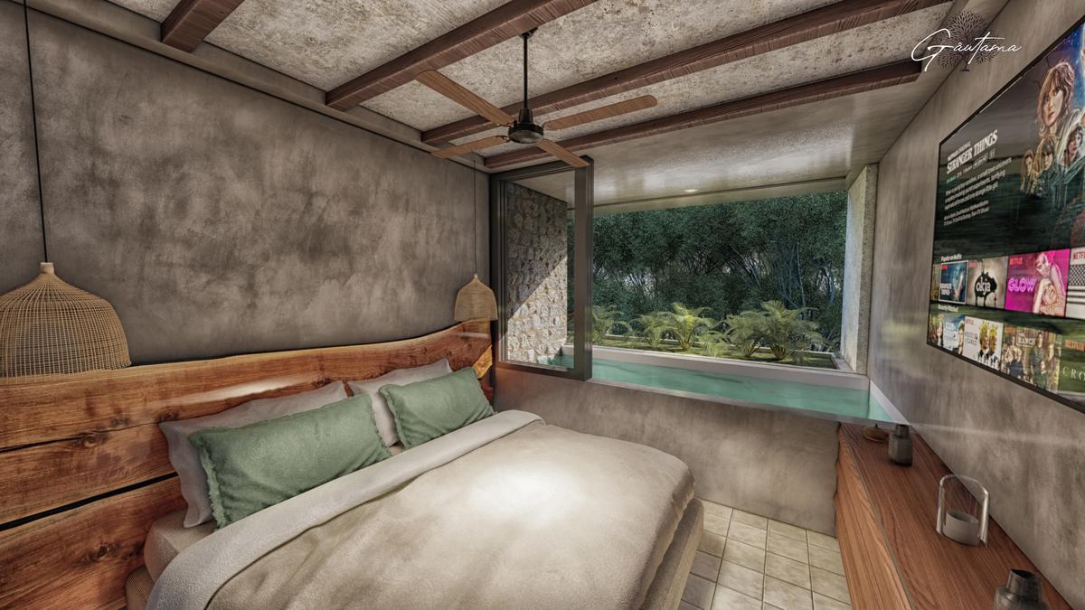2 recámaras-1 baño- alberca privada y jardín,Condo Tulum
