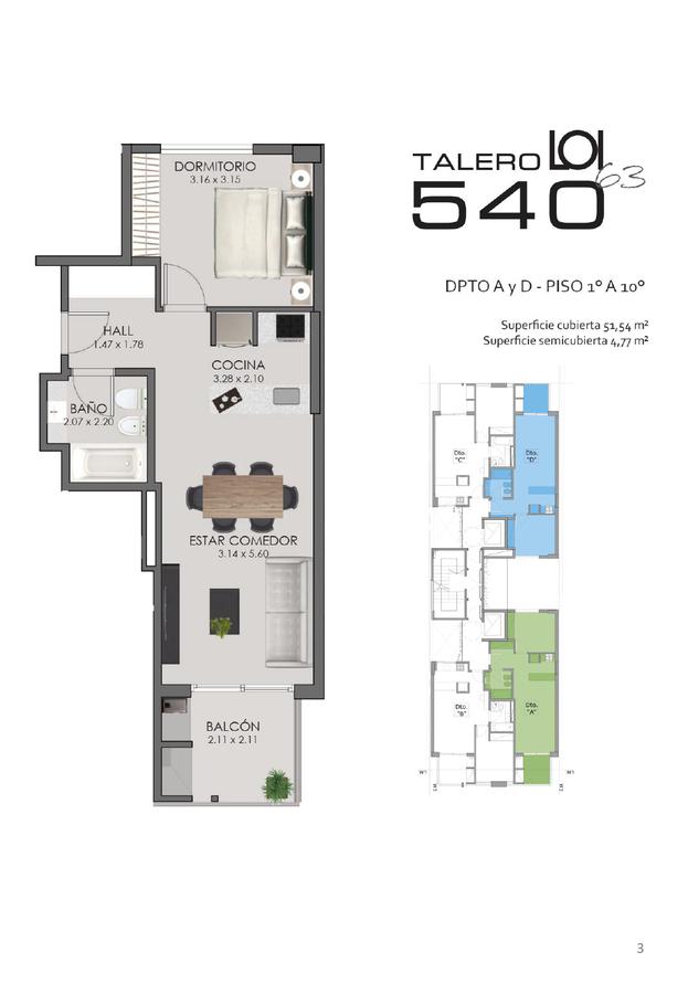 VENTA Departamento 1 Dormitorio - Talero 540 - Neuquén Capital