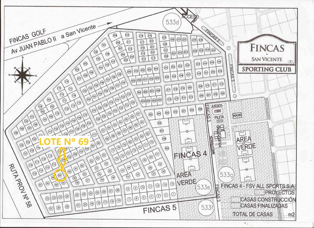 Venta lote Terreno interno - Fincas de San Vicente - SPORT