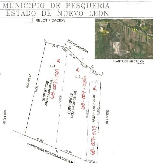 Terreno en Venta / Renta La Victoria, Pesquería NL