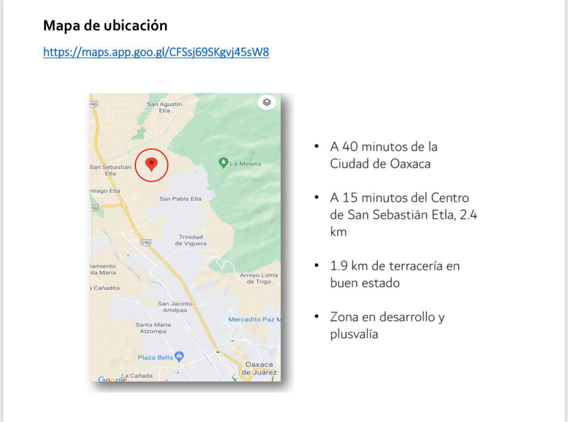 Terreno en  venta en San Sebastian las Flores, Etal, Oaxaca