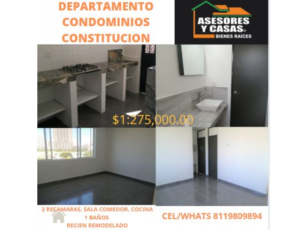 DEPARTAMENTO CONDOMINIOS CONSTITUCION