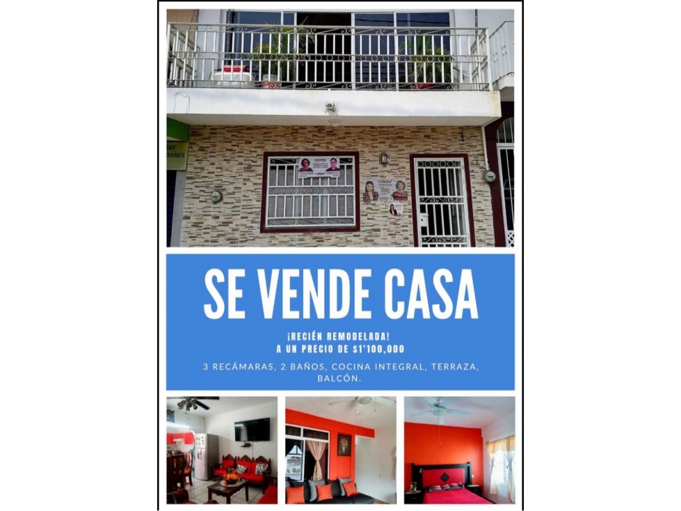 CASA EN VENTA RECIEN REMODELADA CENTRO COLIMA