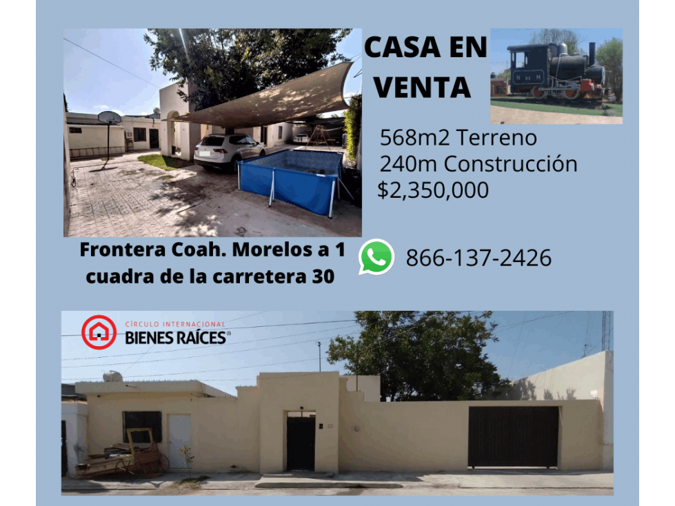 VENTA DE CASA EN FRONTERA