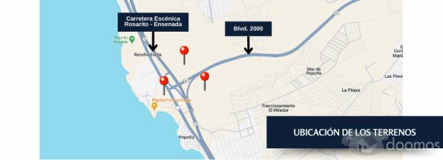 3 terrenos industrial en venta en Popotla, Rosarito